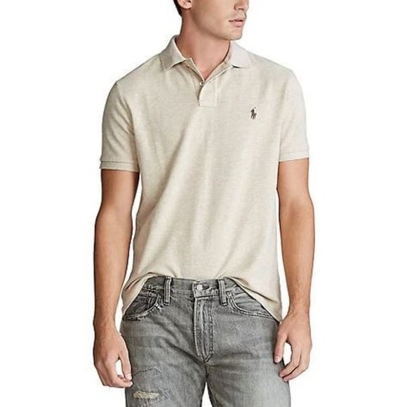 Polo Ralph Lauren Other - Ralph Lauren Men's Button-Up Slim-Fit Polo Shirt Short Sleeve Cream Size XL